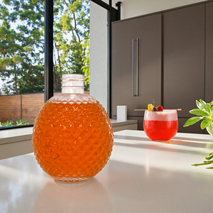 Bóng hình dạng tùy chỉnh khắc 300ml 200ml 100ml chai thủy tinh với Stopper bằng gỗ cho Gin Tequila Whisky Vodka rum - Product Image 3