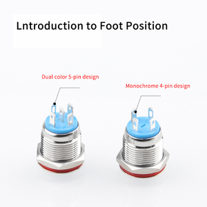 WD12MM Metal basmalı anahtar su geçirmez ışıklı anlık iki/üç renk 4PIN/2PIN araba push Button anahtarı - Product Image 4