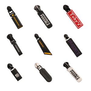 Thương Hiệu Riêng Tên Logo Kim Loại Thanh Trượt Dây Kéo Puller Thanh Trượt Cao Su Dây Kéo Kéo Kéo Cho Túi Xách - Product Image 1