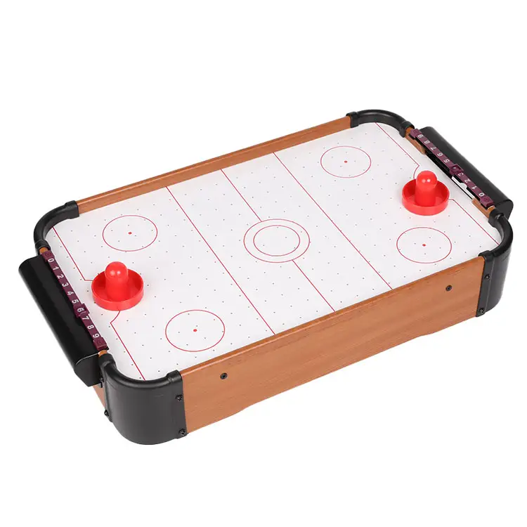 Juego de mesa de madera para interiores, Mini mesa de aire de Hockey, juego de fútbol con recogedor de disco Abs