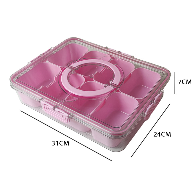 Pink pet portable 8-compartment