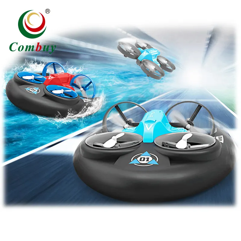 Volador tierra mar juguete control remoto 3 en 1 anfibio RC coche barco