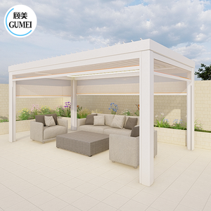 10x10 12x10 14x14 14x16 ft hiện đại vườn ngoài trời nhôm louvered pergola không thấm nước sang trọng Patio tự động cơ pergola - Product Image 4