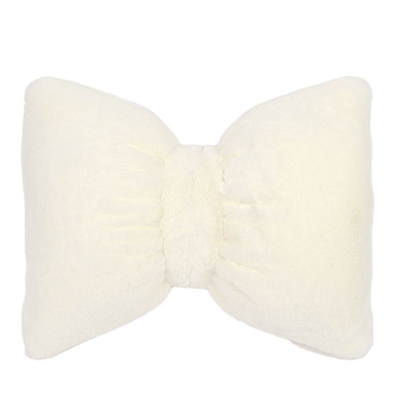 Support lombaire en fourrure de lapin blanc