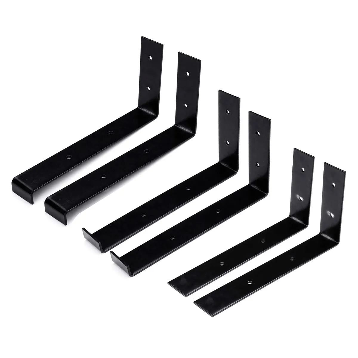 Master Hardware Heavy Duty Black Plank L Beugels Plank Single-Side Beugel Ondersteuning Corner Brace Joint Haakse beugel