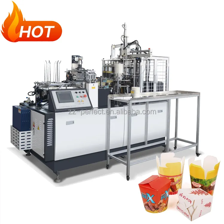 Ciotola di carta automatica doner box machine insalata di frutta noodle ice cream soup round takeaway lunch bowl making machine