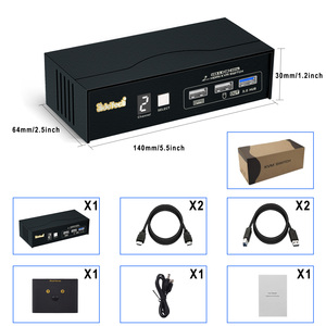 JideTech 2 Port <strong>HDMI</strong> KVM Switch 4K@60Hz with <strong>Input</strong> Cables Digital <strong>Display</strong> and Wired Remote USB 3.0 Hub for 2 <strong>Computers</strong> 1 Monitor - Product Image 6