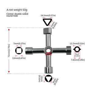 Çok fonksiyonlu 4 yollu alaşım üçgen/kare 4 In 1 servis programı çapraz üçgen/kare su anahtarı tren elektrik asansör için - Product Image 2
