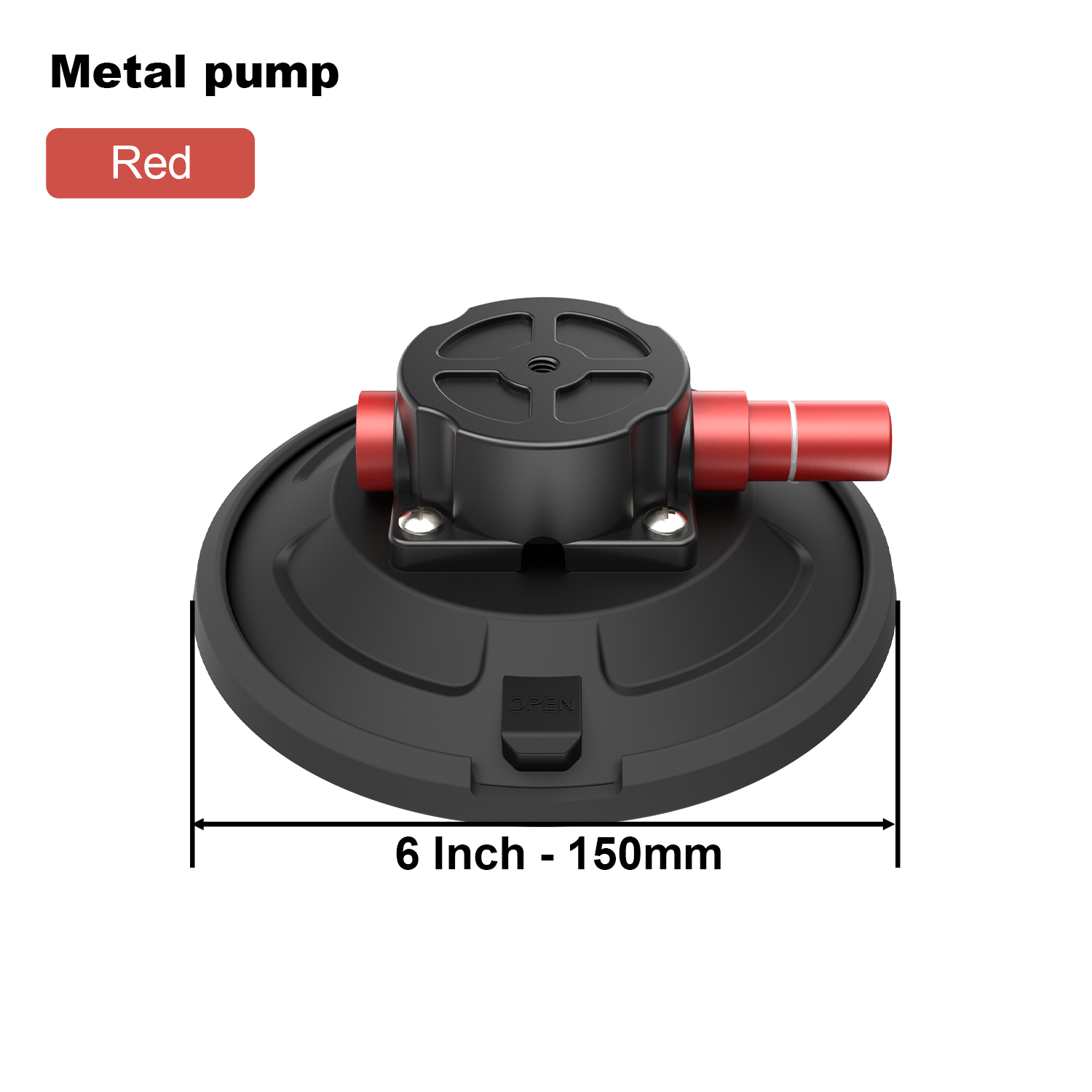 Bomba de metal roja de 6 pulgadas.