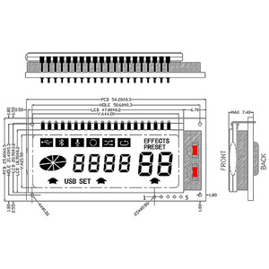 Vendita del produttore su misura codice segmento COB schermo di visualizzazione LCD e modulo con interfaccia HT1621 IC SPI per controller audio - Product Image 5