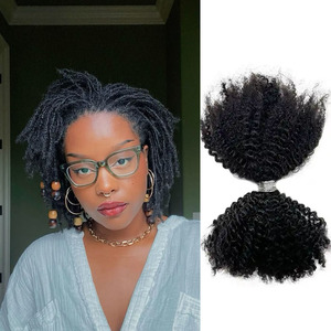 Factory Directly 100% Unprocessed Brazilian Raw Natural <strong>Black</strong> Soft 4C Afro Kinky Bulk Hair for Dreadlocks Extensions Loc Twist - Product Image 1