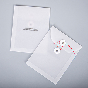 Logo personalizzato di carta di lusso stampa carta bianca busta busta di imballaggio con chiusura a bottone e stringa - Product Image 2