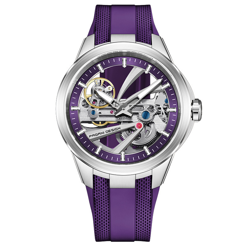 Ruban violet à coque blanche