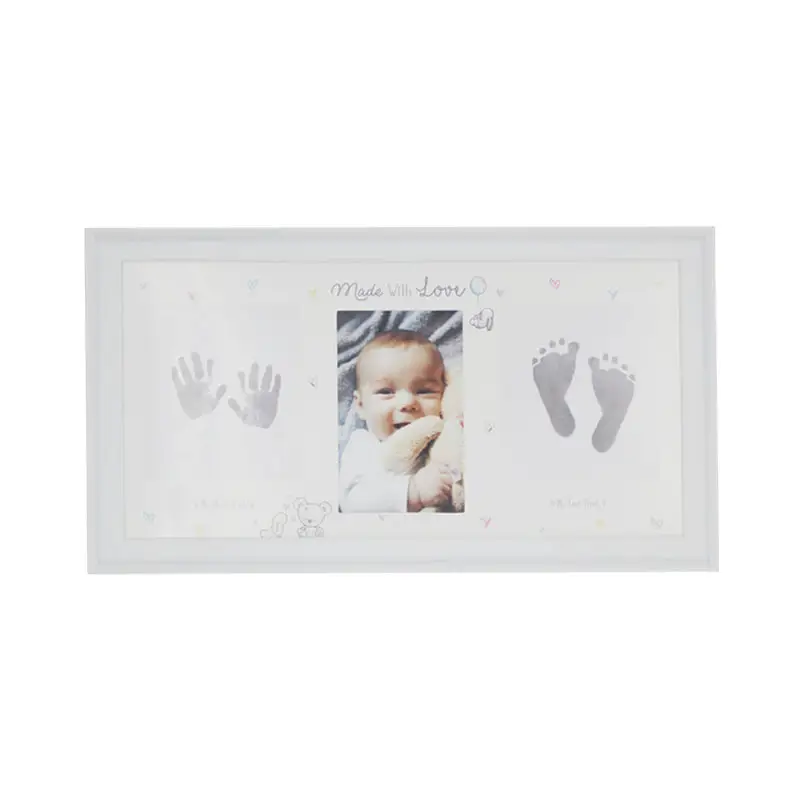 Collage d'enregistrement durable pour nouveau-né avec cadres en plastique Handprint et Footprint