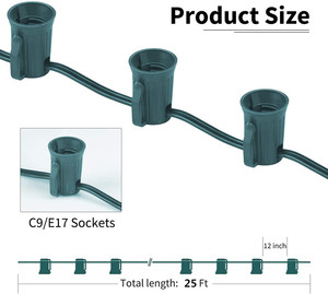 สายไฟ C9 25Ft สำหรับใช้กับสายไฟเส้น SPT-2 SPT-1สำหรับ C9เพื่อระยะห่างเกรดเชิงพาณิชย์12in - Product Image 2