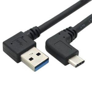 Can tell USB左直角3.0 C型公到左角USB a型2.0公快速充电和数据同步电缆 - Product Image 2