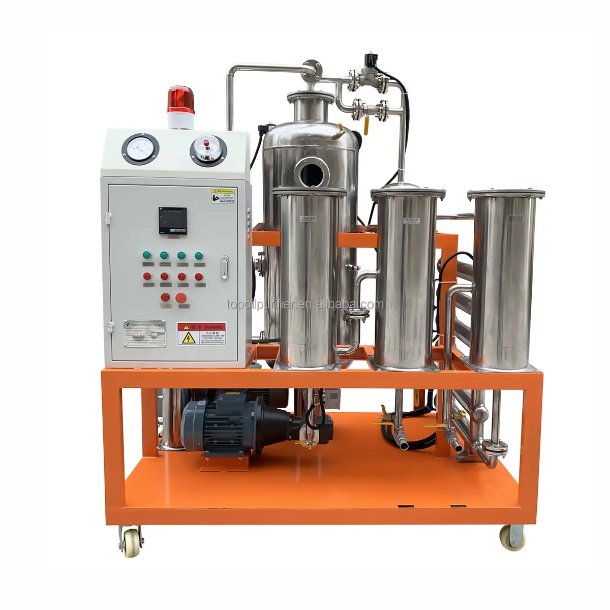 Máquina purificadora de acero inoxidable al vacío de aceite de cocina usado biodiésel serie