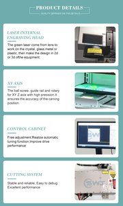 SWT PLT DXF เครื่องแกะสลักแก้ว3D เลเซอร์คริสตัลรองรับระบบอัตโนมัติเต็มรูปแบบ - Product Image 2