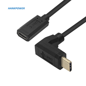 镀金USB C型10Gbps 90度公母USB3.1扩展器C型快速充电数据同步电缆