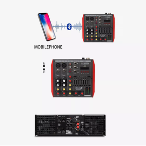 D-4 profesyonel Mini ses mikseri denetleyici 4 kanallı sahne etkisi Metal malzeme - Product Image 6