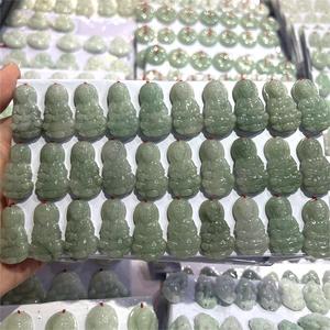 Toptan bir sınıf Myanmar yeşil Jadeite GuanYin kadınlar için Budda 30mm yeşim kolye takı sarkık DIY aksesuarları - Product Image 2