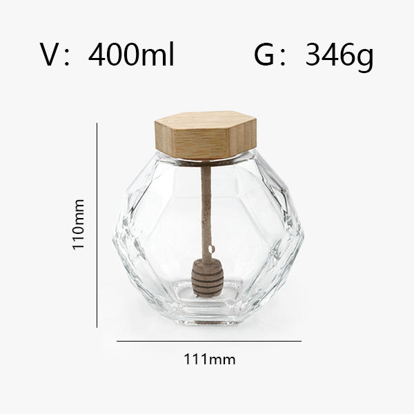 clear with bamboo lid