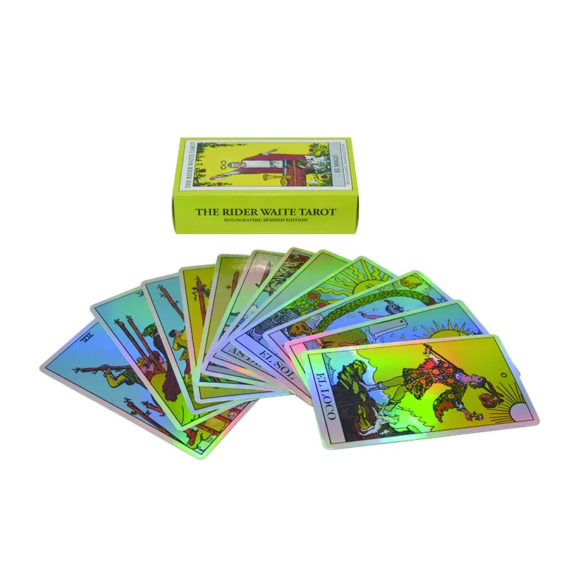 卸売瞬間ホログラフィック取引紙カード印刷カードゲームホイールフォーチュンタロット