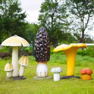 Outdoor Amusement Park Decoration Resin Mushroom Statue Large Fiberglass Mushroom Statue Mushroom Sculpture