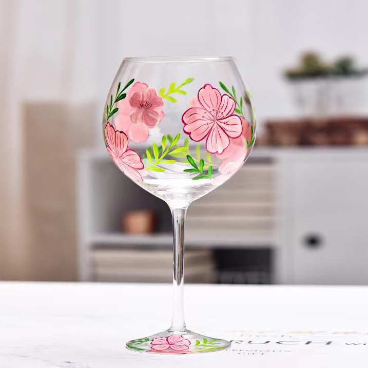 Hand-drawn cherry blossoms apple cup