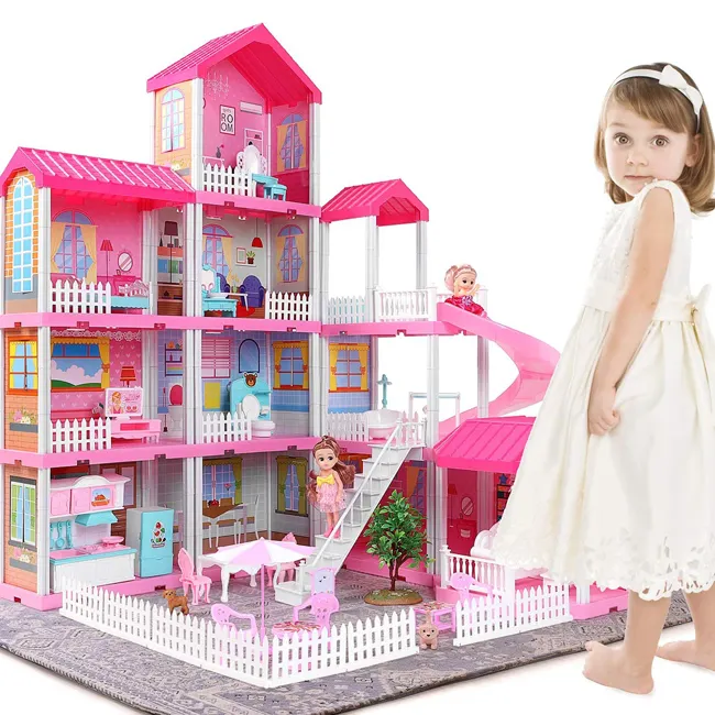 Dollhouse DIY yazlık kız rüya ev bina oyuncaklar ilginç diy bebek evi iki 6 inç bebekler