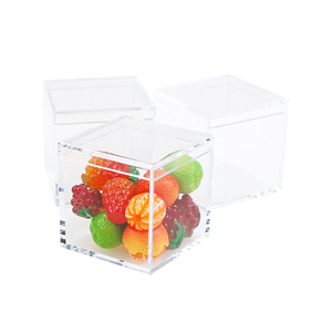 Clear Acrylic Plastic Square <strong>Cube</strong> Small Acrylic Box with Lid Storage Mini Acrylic <strong>Boxes</strong> Square Display Box Organizer Containers - Product Image 5