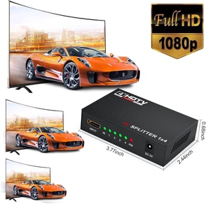 SYONG Source Factory 4K 30Hz <strong>HDMI</strong> Splitter 1 in 2 4 Out 1x4 1 <strong>Computer</strong> 4 Monitor + Power Adapter 1 in 4 Out <strong>HDMI</strong> Spliter