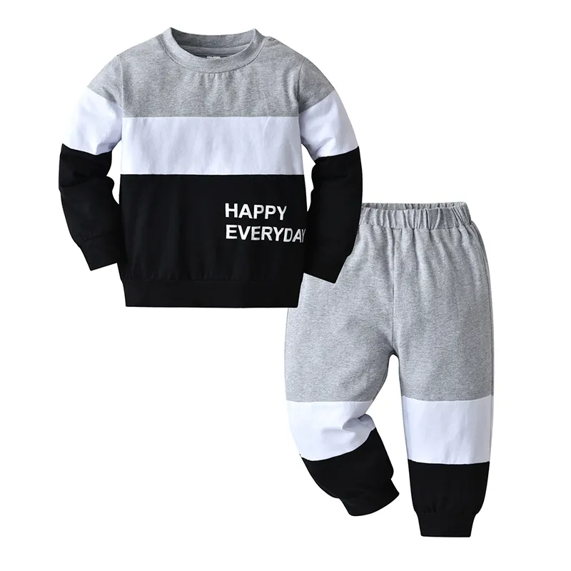 Conjunto de roupas infantis, conjunto de 2 peças de roupas de manga longa para bebês, meninos
