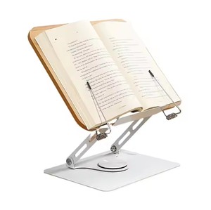 Soporte giratorio para libros con clips de papel de página, soporte ajustable para ordenador portátil de escritorio, soporte para ordenador portátil - Product Image 5