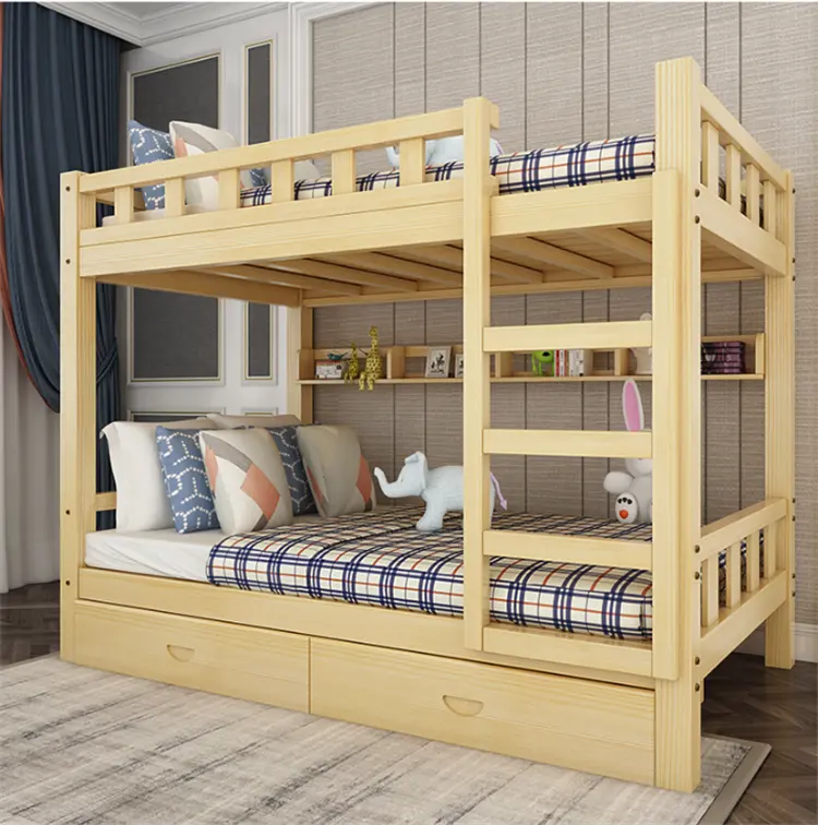 Litera sencilla moderna para niños, cama de madera maciza, gran oferta