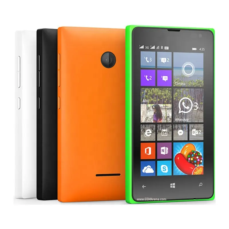 Para Lumia 435 Teléfono celular Tarjeta SIM dual 2MP 8GB 1GB 4,0 "Teléfonos móviles Micro-Soft 3G desbloqueados