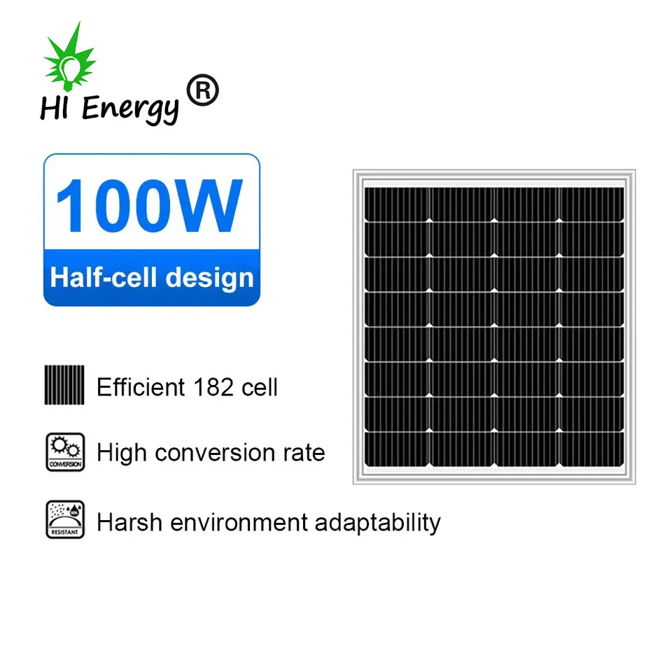 Hi Energy prezzo dei pannelli solari fotovoltaici 100w 200w pannello solare 300w 550w montaggio su tetto piatto sistema domestico pannelli solari di potenza