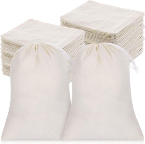 Natural Linen Drawstring Jewelry <strong>String</strong> Bag Pouch With Logo - Product Image 2