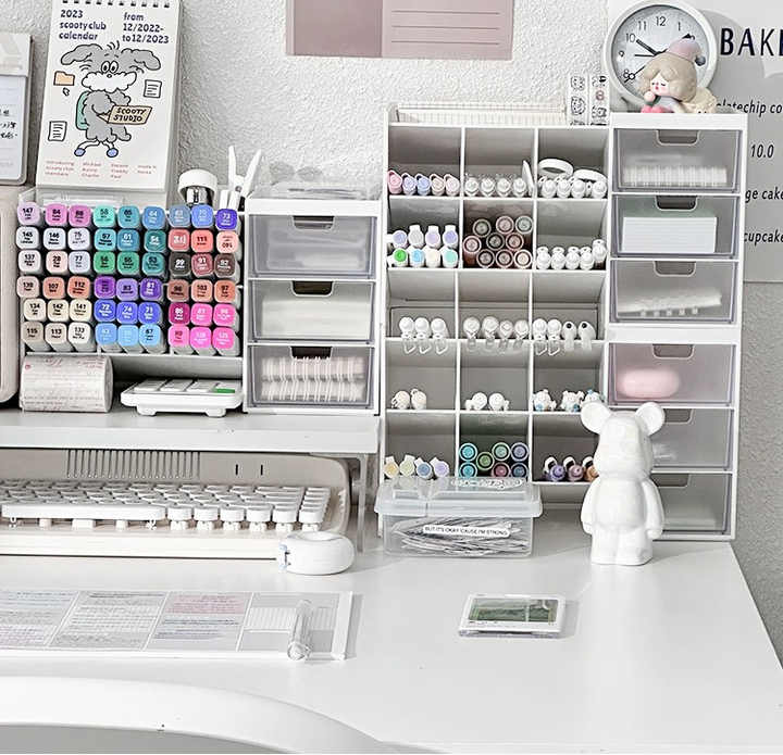 Simple Desktop Storage Box Student Desk Drawer Stationery Hand Account Office Sundries Arrangement Box Pen Container Shelving