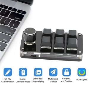USB Customizable 6-Keys Mini <strong>Mechanical</strong> RGB Wired <strong>Keyboard</strong> with 1 Knob One-Hand Macro <strong>Programmable</strong> Audio &amp; Video Accessory - Product Image 2