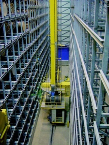 De servicio pesado de doble columna apilador crane como/RS sistema de estantería