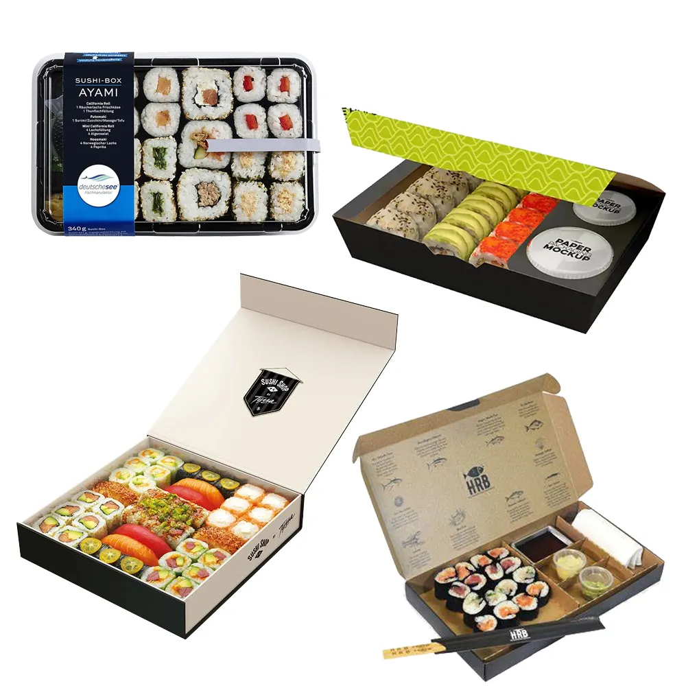 White Card Board Nehmen Sie die japanische Sushi-Bento-Box in Lebensmittel qualität heraus