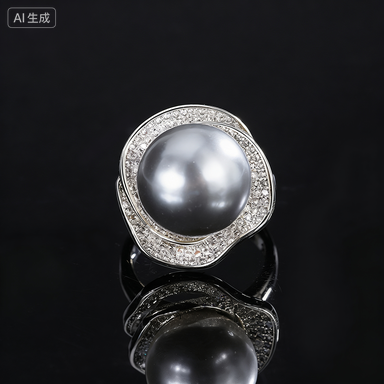 Gray bead ring