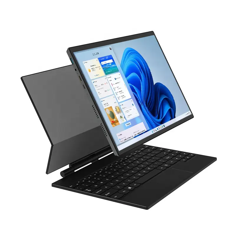 Tablette ordinateur portable 14 pouces 2 en 1 avec fenêtre 11, écran tactile Intel N95, tablettes pour l'éducation et le bureau avec clavier amovible