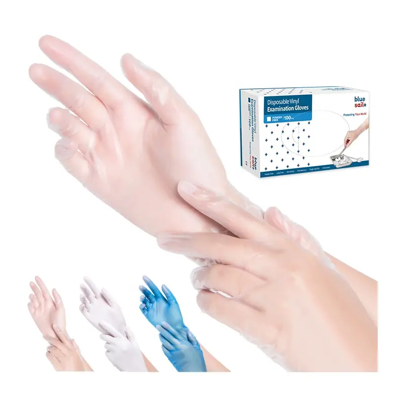 100 PCS/Box Gloves Medical Examination Food Grade Restaurant Household Tattoo Gloves Disposable Clear Vinyl Gloves Powder Free