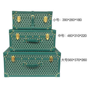 Fabrika dekorasyon Centerpieces giysi bavul için kapaklar ile özel ahşap kurulu kutuları 3 bavul kollu kutular Set - Product Image 5