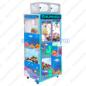 Özelleştirilebilir jetonla çalışan süper Mini Duo Ocean Explorer çoklu oyun pençeli vinç ve çift kapsül makineleri klip hediye oyun makinesi - Product Image 3