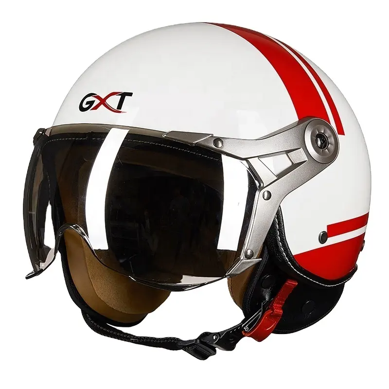 GXT 오토바이 헬멧 세미 커버 레트로 하프 헬멧 전기 스쿠터 헬멧
