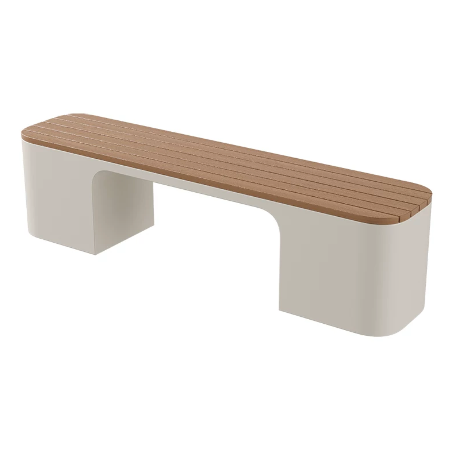Banc 120x40x45 cm - Acier galvanisé - Bois composite