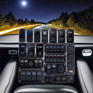 Không Thấm Nước 4x4 UTV ATV bảng chuyển đổi 12V 24V 5pin màu xanh Led Laser Toggle kcd1 mô hình cho công nghiệp ON-OFF chức năng cho off-road - Product Image 3